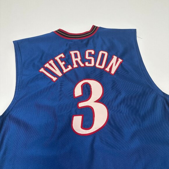 Vintage Champion Philadelphia Sixers Allen Iverson Authentic Jersey XL - Picture 4 of 6
